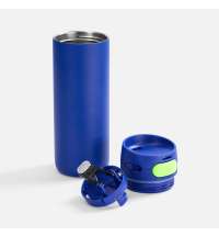 Термостакан X1 с цветной кнопкой, синий с желтым