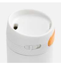 Термостакан X1 с цветной кнопкой, белый с оранжевым