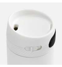 Термостакан X1 с цветной кнопкой, белый с черным