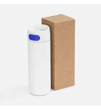 Термостакан X1 с цветной кнопкой, белый с синим