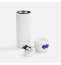 Термостакан X1 с цветной кнопкой, белый с синим