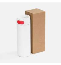 Термостакан X1 с цветной кнопкой, белый с красным