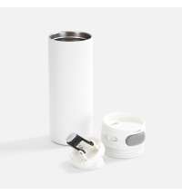 Термостакан X1 с цветной кнопкой, белый с серым