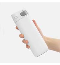 Термостакан X1 с цветной кнопкой, белый с серым