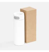 Термостакан X1 с цветной кнопкой, белый с серым