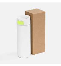 Термостакан X1 с цветной кнопкой, белый с желтым