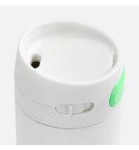 Термостакан X1 с цветной кнопкой, белый с зеленым