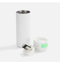 Термостакан X1 с цветной кнопкой, белый с зеленым