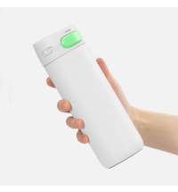 Термостакан X1 с цветной кнопкой, белый с зеленым