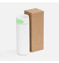 Термостакан X1 с цветной кнопкой, белый с зеленым