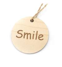 Бирка из ламинированного ХДФ на верёвке, Круглая