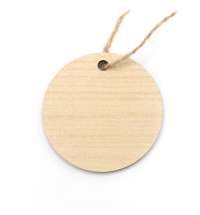 Бирка из ламинированного ХДФ на верёвке, Круглая