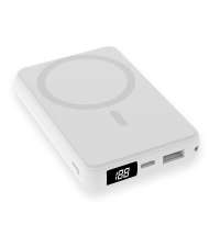 Магнитный внешний аккумулятор Quantum с беспроводной зарядкой (15W), 10000 Mah, белый