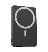 Магнитный внешний аккумулятор Quantum с беспроводной зарядкой (15W), 10000 Mah, черный