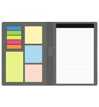 Блокнот А5 Tasmania, в твердой обложке со стикерами в линейку, серый