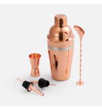 Набор для приготовления коктейлей Pourpour, медный с серебристой линией