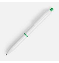 Ручка шариковая Bright Pop, белая с зеленым