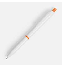 Ручка шариковая Bright Pop, белая с оранжевым