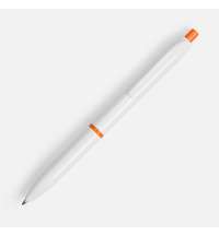 Ручка шариковая Bright Pop, белая с оранжевым