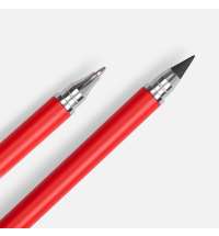 Ручка шариковая и вечный карандаш Diptych, ярко-красная