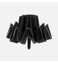 Зонт обратного сложения с ручкой-карабином Foldberry, черный