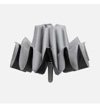 Зонт обратного сложения с ручкой-карабином Foldberry, серый