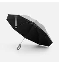 Зонт обратного сложения с ручкой-карабином Foldberry, серый