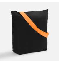 Шопер B5, черный с широкими оранжевыми ручками