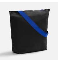 Шопер B5, черный с широкими синими ручками