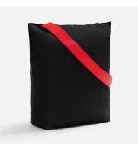 Шопер B5, черный с широкими красными ручками