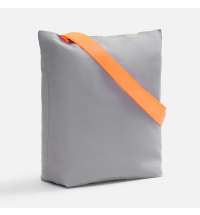 Шопер B5, серый с широкими оранжевыми ручками