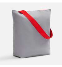 Шопер B5, серый с широкими красными ручками