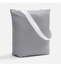 Шопер B5, серый с широкими белыми ручками