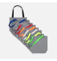 Шопер B5, серый с широкими желтыми ручками