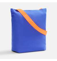 Шопер B5, синий с широкими оранжевыми ручками