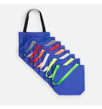 Шопер B5, синий с широкими черными ручками