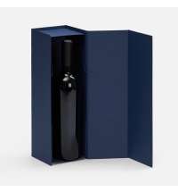 Коробка складная под бутылку Color Jacket Fold, темно-синяя