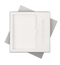 Подарочная коробка с ложементом для ежедневника и ручки, серая