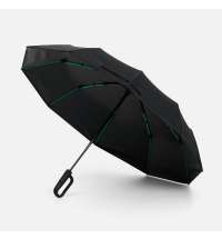 Зонт складной Skymate с УФ-защитой и ручкой-карабином, черный