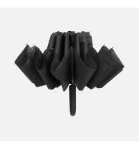 Зонт обратного сложения inLoop с ручкой-карабином, черный