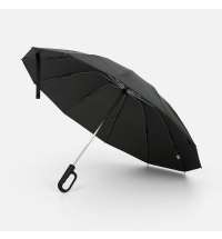 Зонт обратного сложения inLoop с ручкой-карабином, черный
