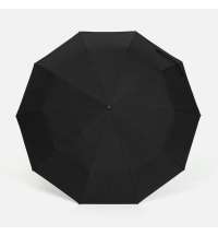Зонт обратного сложения inLoop с ручкой-карабином, черный
