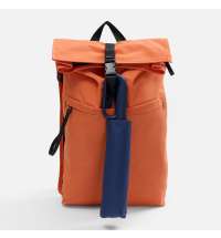 Зонт обратного сложения inLoop с ручкой-карабином, темно-синий