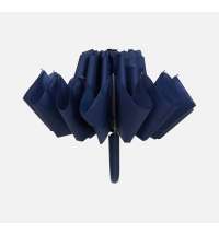 Зонт обратного сложения inLoop с ручкой-карабином, темно-синий