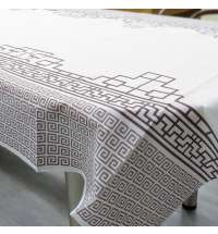 Биоразлагаемая скатерть, бело-серая, набор 5шт