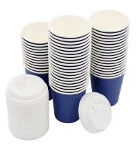 Набор бумажных стаканов с крышкой 8 унций (240 мл), 50 шт