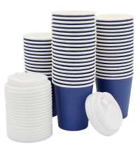 Набор бумажных стаканов с крышкой 8 унций (240 мл), 50 шт