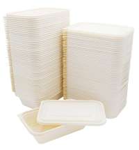 Набор контейнеров с крышкой из кукурузного крахмала, 1000 мл, 50 шт