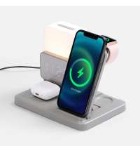 Зарядная станция с электронными часами и подсветкой Large Charge ver.3, серая