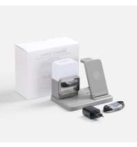 Зарядная станция с электронными часами и подсветкой Large Charge ver.3, серая